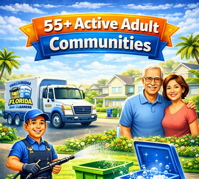 55+ community bin cleaning